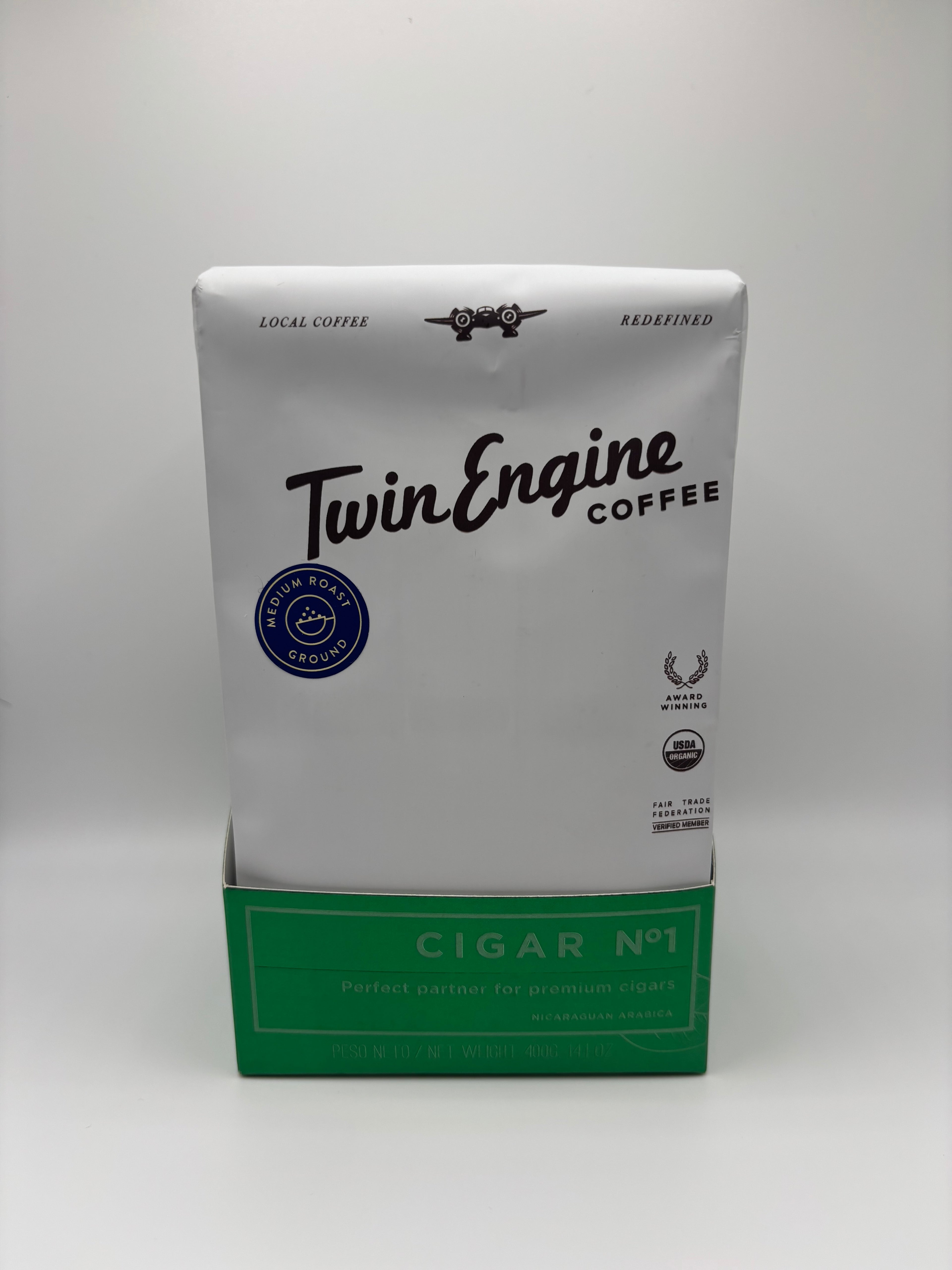 COFFEE - CIGAR NO. 1 (ground, medium roast, twin engine/nicaragua)