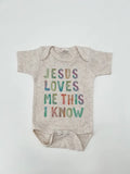 JESUS LOVES ME ONESIE (grey)