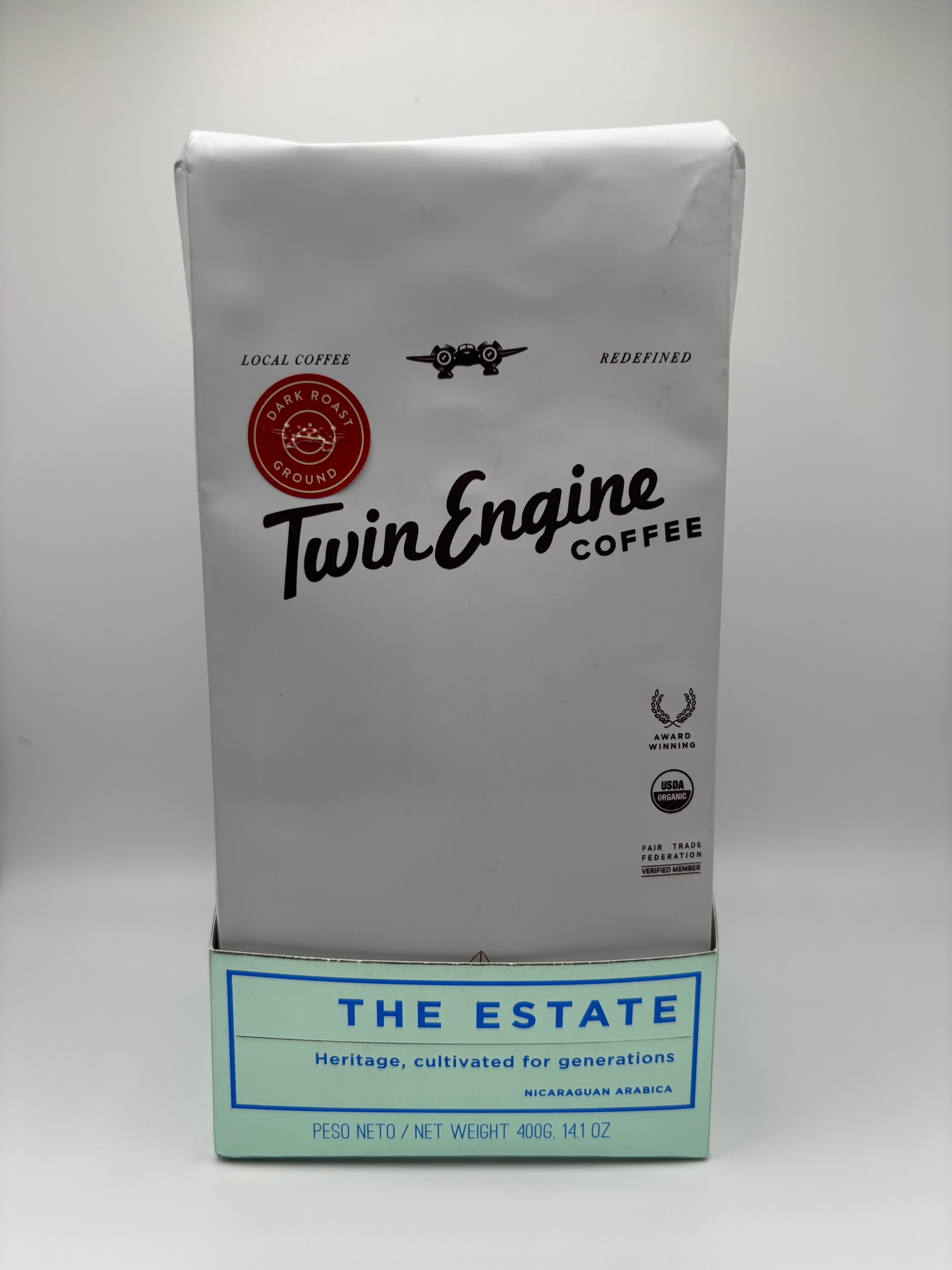 COFFEE - THE ESTATE (ground, dark roast, twin engine/nicaragua)