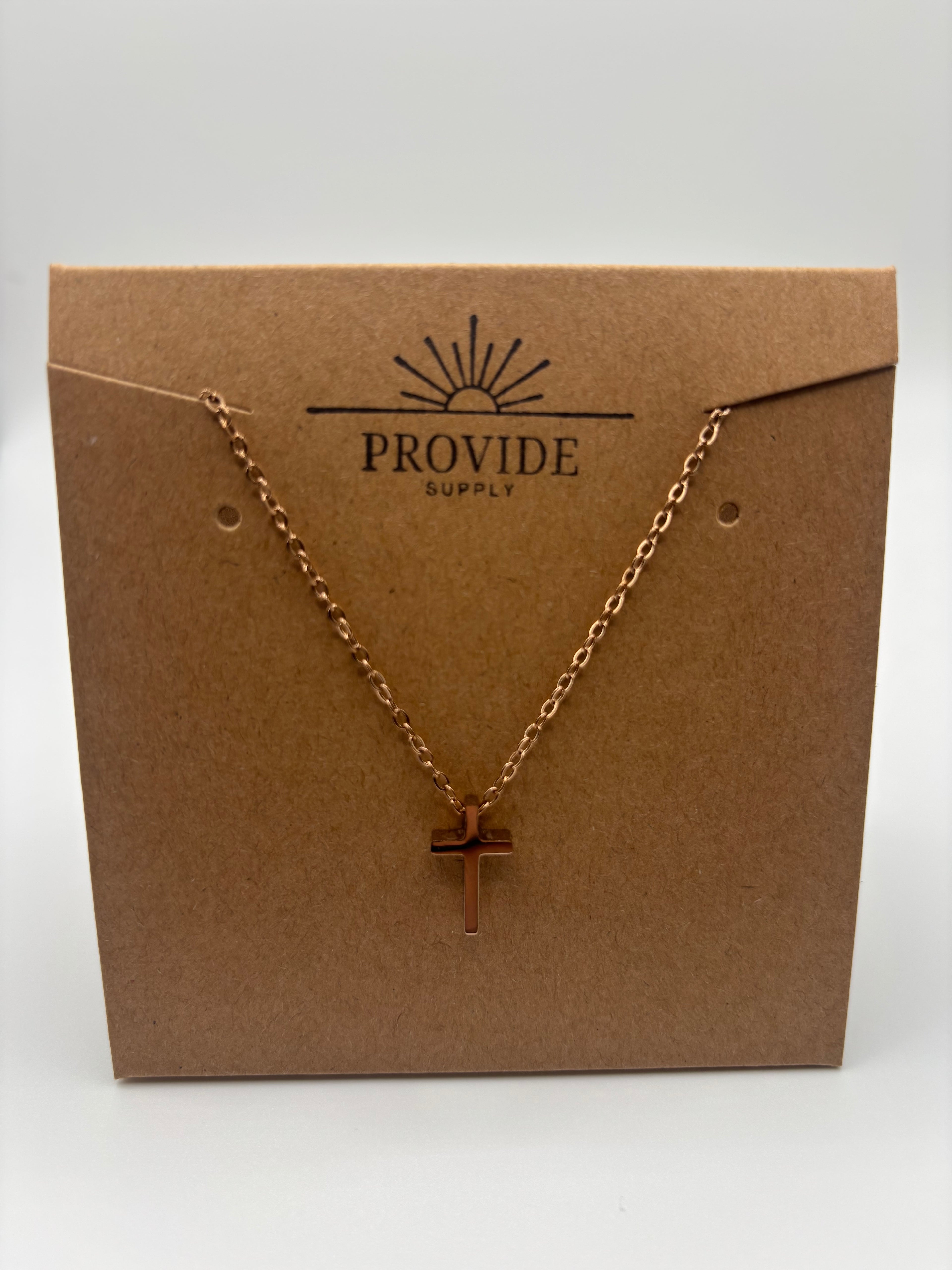 NECKLACE - SIMPLE CROSS (gold)
